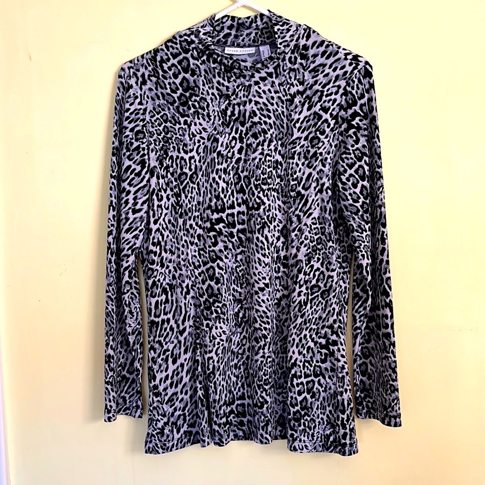 Susan Graver Leopard Print A-Line Tunic